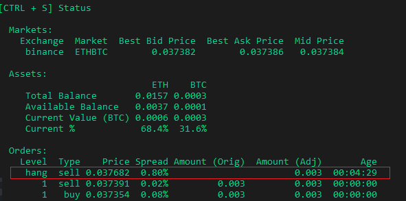 hanging orders